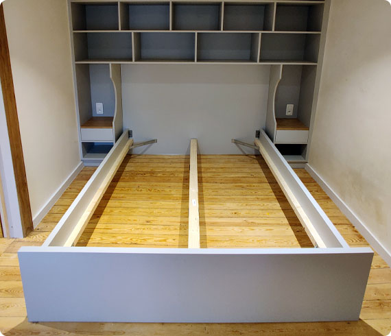 chambre sur mesure avec lit et rangements integrees
